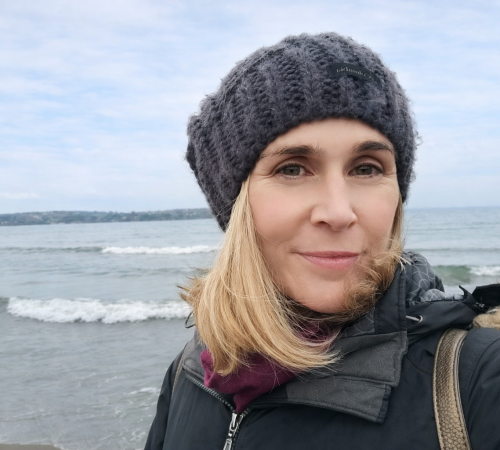 Selfie en la playa al atardecer Selfie en la playa al atardecer
